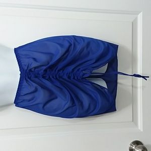 Blue Sheer Swim Skirt Cover Up